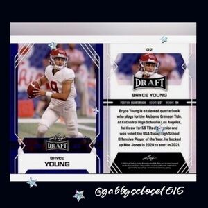 💋 Bryce Young, Leaf Football, Draft Picks, NFL Trading Card #02